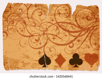 Vintage casino poker vip card, vector illustration