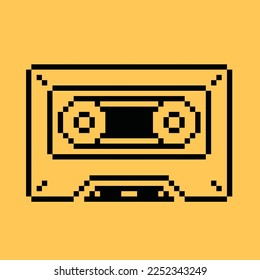 Vintage cassette from 90s, 80s, pixel art