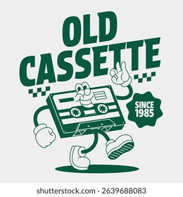 Vintage Cassette Cartoon Character Mascot