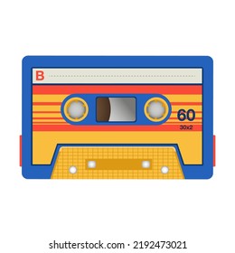 Vintage Cassette Icon. Different Retro Audio Tapes, Old School Media Equipment Isolated Vector Illustration. Outdated Technology And Music