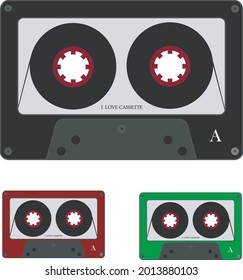 Vintage cassette reel with 3 color