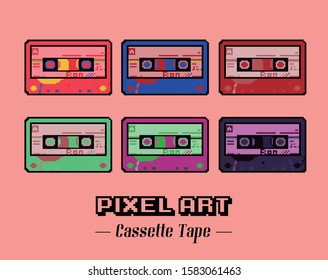 vintage cassette tape pixel art