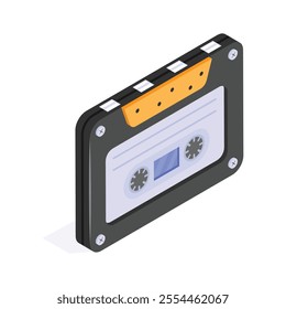 Vintage cassette tape for storing and playing audio recordings.