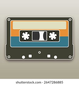 vintage cassette vector illustration sticker element