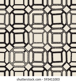 Vintage castle geometric seamless pattern