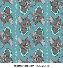 Vintage cat beads