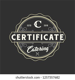 Vintage Catering Logo, Circle Creative, Badge Logo, Icon And Vector