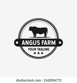 Black Angus Logo Design Template Cow Stock Vector (Royalty Free ...