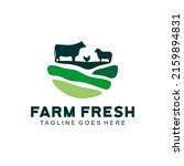 vintage cattle animal farm  logo icon and template illustration
