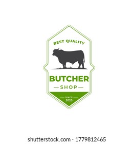 Vintage Cattle / Beef Label Emblem logo design inspiration. Vector illustrations.