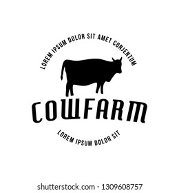 Vintage Cattle / Beef logo design inspiration vector. Cow - Vector