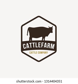 Vintage Cattle / Beef logo design inspiration vector