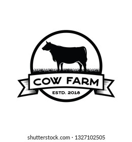 Vintage Cattle / Beef logo design inspiration vector