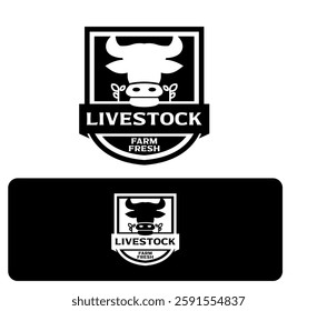 Vintage Cattle Farm Livestock Logo Vector Template