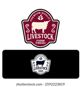 Vintage Cattle Farm Livestock Logo Vector Template