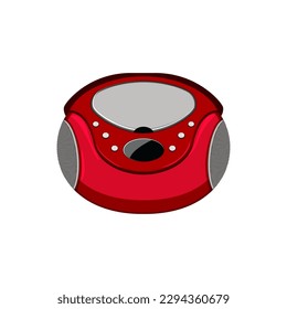 vintage cd player cartoon. audio sound, retro stereo vintage cd player sign. isolated symbol vector illustration