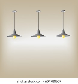 Vintage ceiling lamp, illustration vector. 