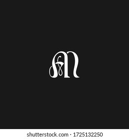Vintage Celtic calligraphic letter M or Letter AM logo vector