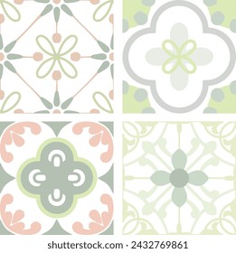 Vintage Cement Tiles Vector Seamless Pattern