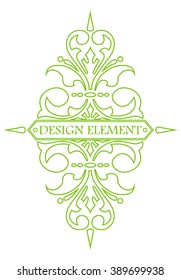 Vintage central element of the text on a white background