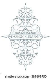 Vintage central element of the text on a white background