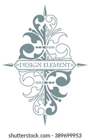 Vintage central element of the text on a white background
