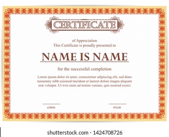 Vintage certificate of appreciation award template. Template diploma border for use in design. Eps10 - vector.