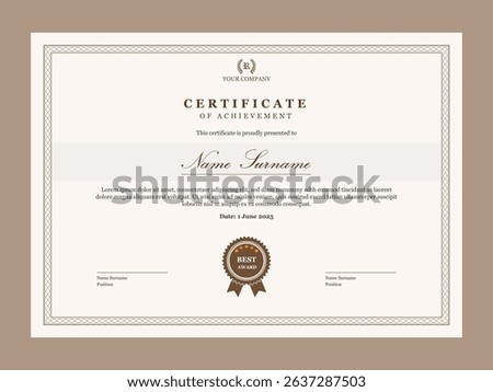 Vintage certificate of appreciation template. Multipurpose certificate design with retro style.