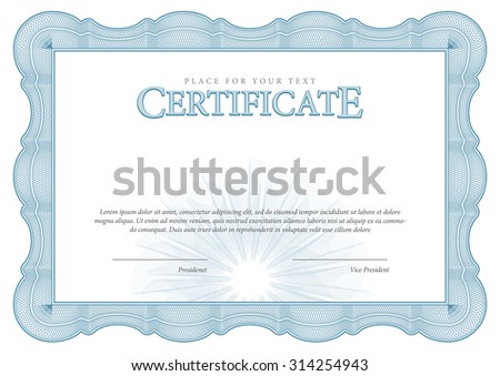 Vintage Certificate. Award background. Gift voucher. Template diplomas currency Vector illustration