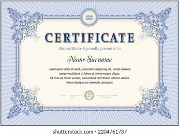 Certificate Blank Template Designed Simple Polygonal Stock Vector ...