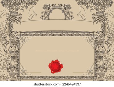 Vintage Certificate Frame Border -Illustration Vector 