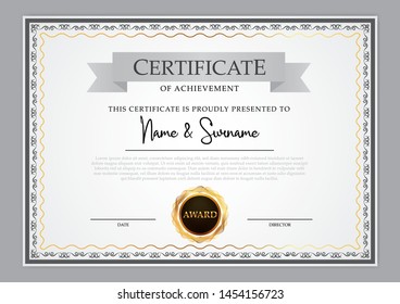 Vintage Certificate Template Design Vector