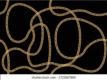 vintage chain patter design vector gold fashion chain print fashion chain and  gold seamless fashion gold chain design Baroque print with chains, keys. Seamless vector pattern  leopard,stationary,fabr