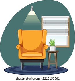 Vintage Chair At Home Illustration