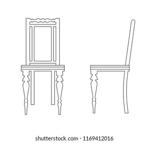 Vintage chair outline.