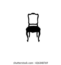 vintage chair silhouette on white background