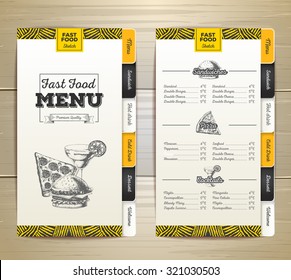 Vintage chalk drawing fast food menu. Sandwich sketch corporate identity