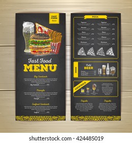 Vintage chalk drawing fast food menu design. Sandwich sketch