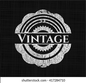 Vintage chalk emblem, retro style, chalk or chalkboard texture