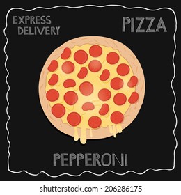 Vintage chalk pizza menu, chalkboard background