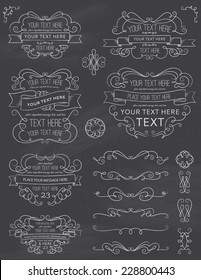 Vintage Chalkboard Calligraphy Design Elements 