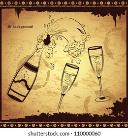 Vintage Champagne  Illustration