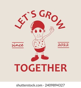 vintage character for poster and sticker design.interesting concept