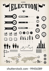 Vintage Chart (infographic, Icons) For Election Report