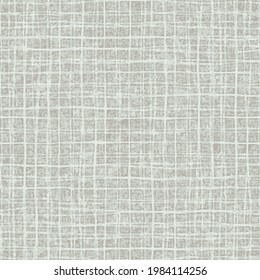 Vintage checked seamless pattern with crossing brushed lines in grey and halfwhite colors. Vector textured plaid background.