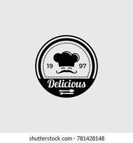 Vintage Chef Emblem Logo Illustration.