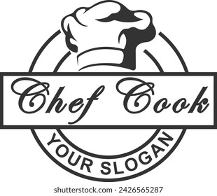 logotipo vintage del sombrero del chef, negocio del restaurante