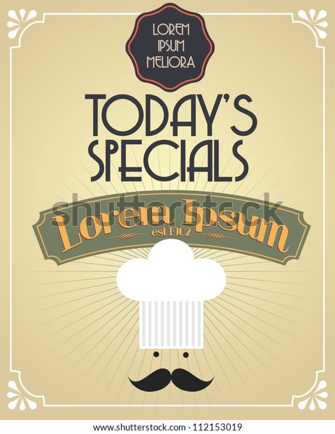 Vintage Chef Poster Template Vectorillustration Stock Vector (Royalty ...