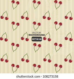 Vintage cherries wallpaper.Vector design.