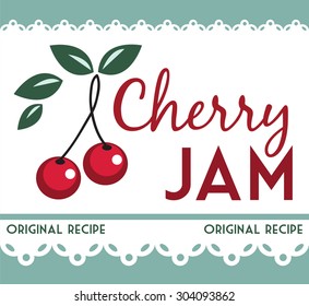 vintage cherry jam card